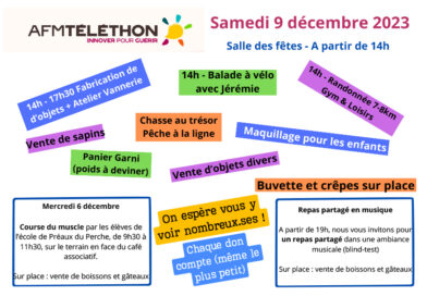 Samedi 9 décembre, c’est le Téléthon, nombreuses activités à Préaux